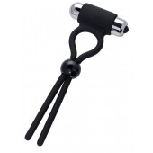 Черное эрекционное лассо Ect с виброэлементом - A-toys - в Самаре купить с доставкой