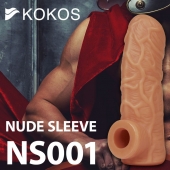 Телесная открытая насадка-реалистик с подхватом мошонки Nude Sleeve S - 10 см. - KOKOS - в Самаре купить с доставкой