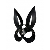 Черная кожаная маска зайки Miss Bunny - БДСМ Арсенал - купить с доставкой в Самаре