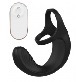 Черный анальный стимулятор с эрекционными кольцами Remote Couple Teaser - Dream Toys - в Самаре купить с доставкой