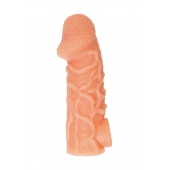 Телесная закрытая насадка с венками Cock Sleeve Size M - 15,6 см. - KOKOS - в Самаре купить с доставкой