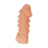 Телесная закрытая насадка с шишечками Cock Sleeve Size M - 15,6 см. - KOKOS - в Самаре купить с доставкой