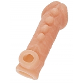 Телесная закрытая насадка с шишечками Cock Sleeve Size M - 15,6 см. - KOKOS - в Самаре купить с доставкой