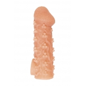 Телесная закрытая насадка с пучками шишечек Cock Sleeve Size L - 17,6 см. - KOKOS - в Самаре купить с доставкой