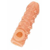 Телесная закрытая насадка с пучками шишечек Cock Sleeve Size L - 17,6 см. - KOKOS - в Самаре купить с доставкой