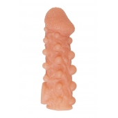 Телесная закрытая насадка с шариками Cock Sleeve Size M - 15,6 см. - KOKOS - в Самаре купить с доставкой
