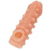 Телесная закрытая насадка с шариками Cock Sleeve Size M - 15,6 см. - KOKOS - в Самаре купить с доставкой