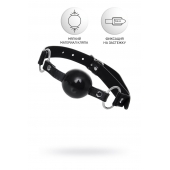 Черный кляп-шар на кожаных ремешках Anonymo - ToyFa - купить с доставкой в Самаре