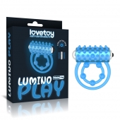 Голубое, светящееся в темноте виброкольцо Lumino Play Vibrating Penis Ring - Lovetoy - в Самаре купить с доставкой