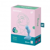 Голубой анальный вибростимулятор Deep Driver - 11,2 см. - Satisfyer - в Самаре купить с доставкой