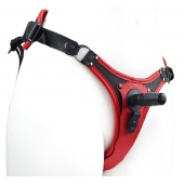 Красно-черный женский пояс с 2 способами крепления насадок - LOVETOY (А-Полимер) - купить с доставкой в Самаре