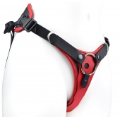 Красно-черный женский пояс с 2 способами крепления насадок - LOVETOY (А-Полимер) - купить с доставкой в Самаре