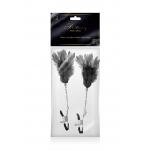 Зажимы для сосков с черными перьями Sweet Caress Feather Nipple Clumps - Sweet Caress - купить с доставкой в Самаре