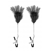 Зажимы для сосков с черными перьями Sweet Caress Feather Nipple Clumps - Sweet Caress - купить с доставкой в Самаре