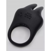 Черное эрекционное виброкольцо Sensation Rechargeable Vibrating Rabbit Love Ring - Fifty Shades of Grey - в Самаре купить с доставкой