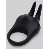 Черное эрекционное виброкольцо Sensation Rechargeable Vibrating Rabbit Love Ring - Fifty Shades of Grey - в Самаре купить с доставкой