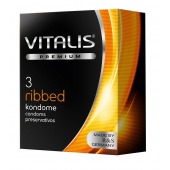 Ребристые презервативы VITALIS PREMIUM ribbed - 3 шт. - Vitalis - купить с доставкой в Самаре
