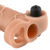 Телесная вибронасадка с кольцом Vibrating Real Feel 2 Extension - 16 см. - Pipedream - в Самаре купить с доставкой