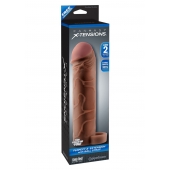 Коричневая насадка с кольцом Perfect 2 Extension with Ball Strap - 19 см. - Pipedream - в Самаре купить с доставкой
