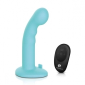 Голубая изогнутая насадка 6in Remote Control Ripple P-Spot G-Spot на черных трусиках - 16 см. - Pegasus - купить с доставкой в Самаре