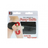 Металлические наручники с чёрной меховой опушкой - Dream Toys - купить с доставкой в Самаре