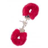Металлические наручники с красной меховой опушкой METAL HANDCUFF WITH PLUSH RED - Dream Toys - купить с доставкой в Самаре