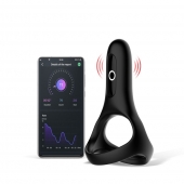 Черное виброкольцо Magic Motion Rise с подхватом мошонки - Magic Motion - в Самаре купить с доставкой