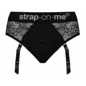 Черные трусики для насадок Diva Lingerie Harness - size S - Strap-on-me - купить с доставкой в Самаре