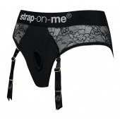 Черные трусики для насадок Diva Lingerie Harness - size M - Strap-on-me - купить с доставкой в Самаре