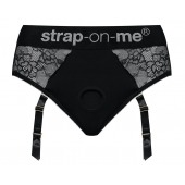 Черные трусики для насадок Diva Lingerie Harness - size M - Strap-on-me - купить с доставкой в Самаре