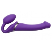 Фиолетовый безремневой вибрострапон Vibrating Bendable Strap-On - size L - Strap-on-me - купить с доставкой в Самаре