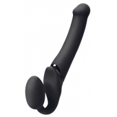 Черный безремневой вибрострапон Silicone Bendable Strap-On - size XL - Strap-on-me - купить с доставкой в Самаре
