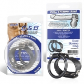 Двойное кольцо выносливости на пенис DUAL STAMINA RING - BlueLine - в Самаре купить с доставкой
