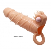 Телесная удлиняющая вибронасадка Penis Sleeve Connor - 17 см. - Baile - в Самаре купить с доставкой