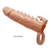 Телесная удлиняющая насадка Penis Sleeve Emmitt - 17 см. - Baile - в Самаре купить с доставкой