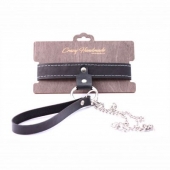 Узкий однослойный ошейник с поводком - Crazy Handmade - купить с доставкой в Самаре