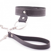 Узкий однослойный ошейник с поводком - Crazy Handmade - купить с доставкой в Самаре