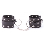 Черные кожаные оковы с люверсами - Crazy Handmade - купить с доставкой в Самаре