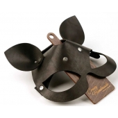 Черная кожаная маска  Кошка  с маленькими ушками - Crazy Handmade - купить с доставкой в Самаре