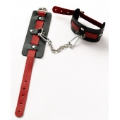 Черные оковы с красным декором и заклепками - Crazy Handmade - купить с доставкой в Самаре