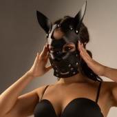 Черная маска  Собака  с ушками - Crazy Handmade - купить с доставкой в Самаре