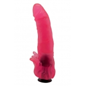 Розовая насадка для страпона с клиторальными лепестками - 18,5 см. - LOVETOY (А-Полимер) - купить с доставкой в Самаре
