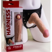 Страпон Harness из двух предметов: регулируемые трусики и насадка-фаллос - 17,5 см. - LOVETOY (А-Полимер) - купить с доставкой в Самаре
