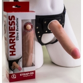 Реалистичный страпон Harness из трусиков и насадки-фаллоса - 18,5 см. - LOVETOY (А-Полимер) - купить с доставкой в Самаре
