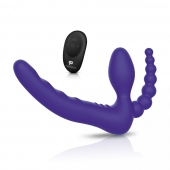 Фиолетовый безремневой страпон с пультом ДУ 7’’ Remote Control Strapless - 24 см. - Pegasus - купить с доставкой в Самаре