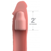 Телесная насадка-удлинитель 2 Inch Silicone X-tension with Strap - 20,3 см. - Pipedream - в Самаре купить с доставкой
