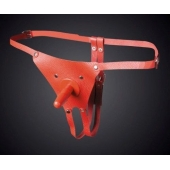 Красные кожаные универсальные трусики со штырьком для насадок - Sitabella - купить с доставкой в Самаре