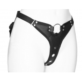 Черный женский пояс с вагинальной пробкой - LOVETOY (А-Полимер) - купить с доставкой в Самаре