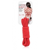 Красная хлопковая веревка для связывания - 3 м. - Lux Fetish - купить с доставкой в Самаре