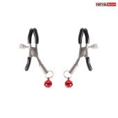 Серебристые зажимы на соски с шариками - Notabu - купить с доставкой в Самаре